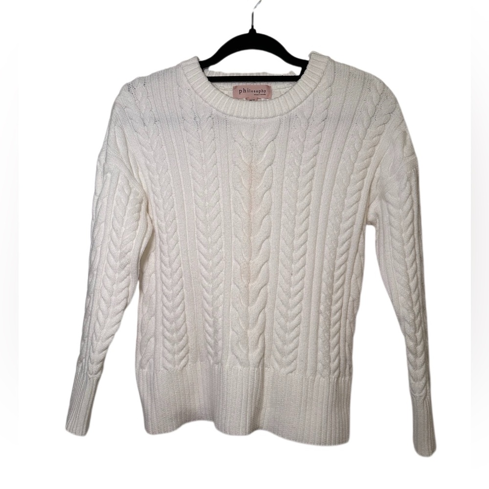 Philosophy Cream Cable Knit Sweater